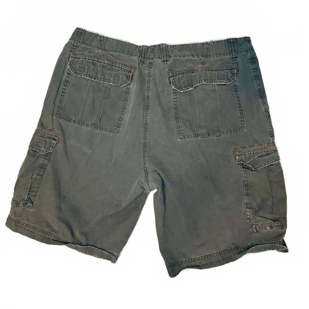 Mens Vintage Dark Green Faded Cargo Shorts Route 66 original clothing - Picture 2 of 4